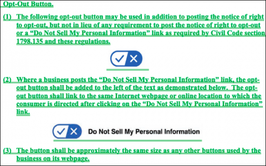 California Proposes Standards For Opt-Out Button