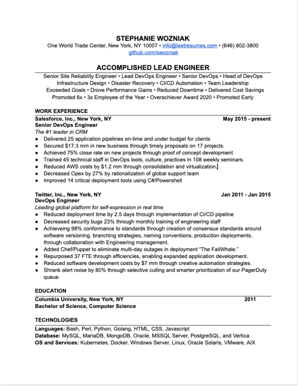 This ideal résumé template to use if you’re looking for a job in tech | DeviceDaily.com