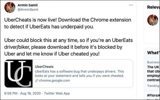 Uber Gets Google To Pull UberCheats From Chrome Store