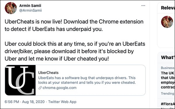 Uber Gets Google To Pull UberCheats From Chrome Store | DeviceDaily.com