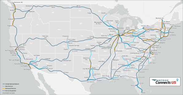 This Amtrak train map imagines an optimistic future with a lot more rail service by 2035 | DeviceDaily.com