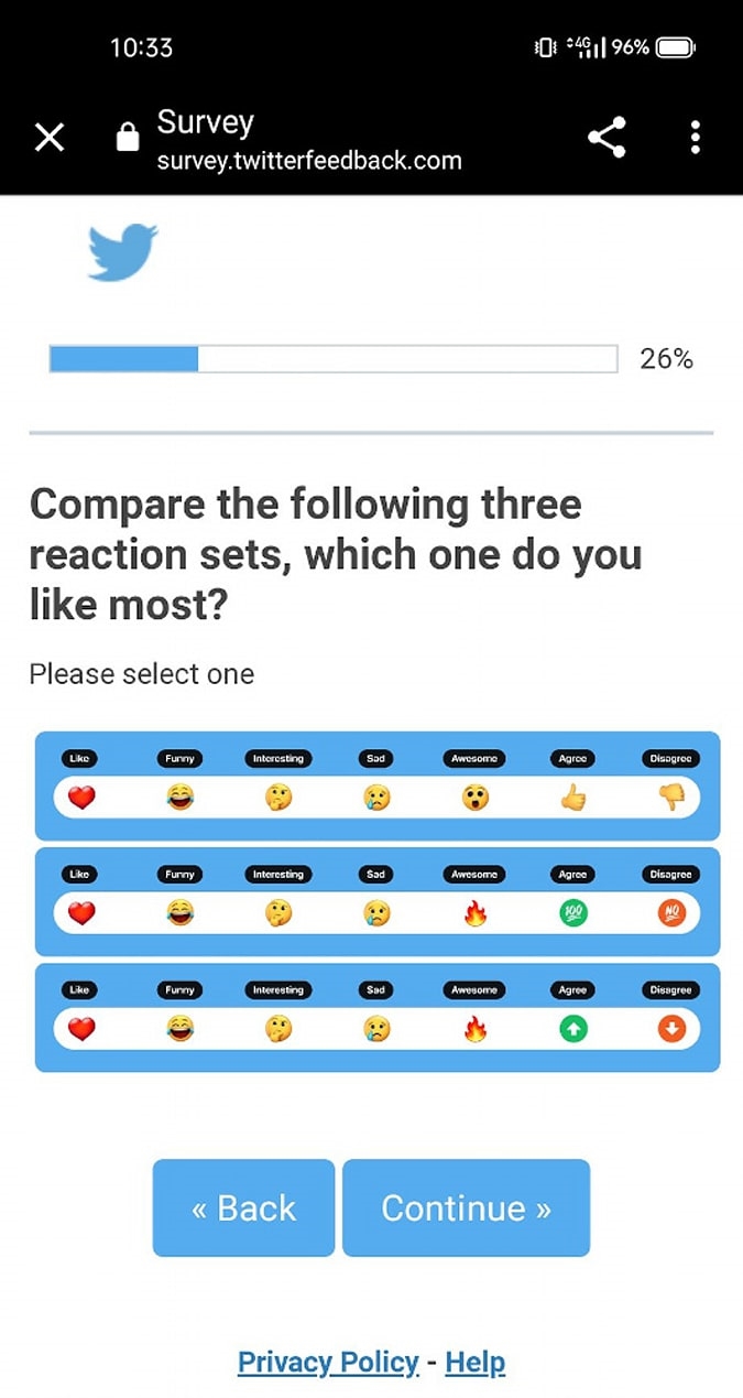 Twitter surveys users about Facebook-style emoji reactions | DeviceDaily.com