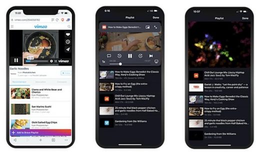 Brave’s iOS browser now queues music and videos in a playlist