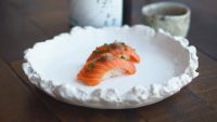 The salmon in this sushi didn’t come from the ocean—it was harvested from a bioreactor