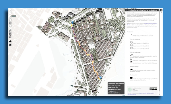 This app shows pedestrians the shadiest walking route on hot days | DeviceDaily.com