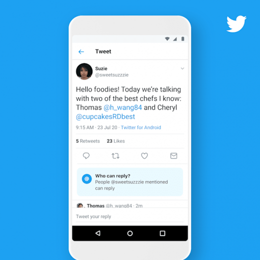 Twitter now lets you change who can reply to your tweets