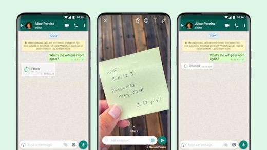 WhatsApp adds disappearing ‘view once’ photos to its app