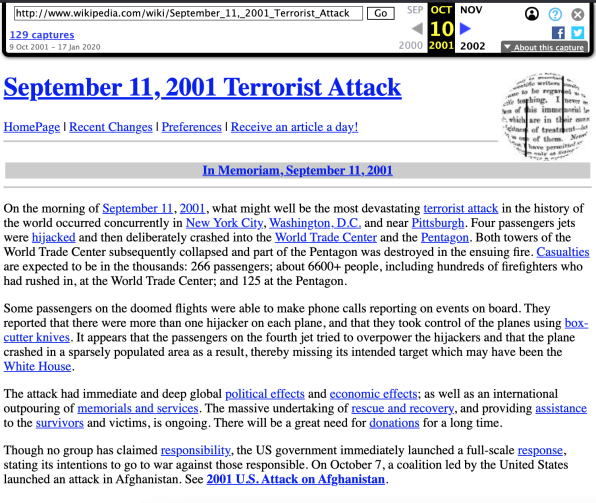 How 9/11 turned a new site called Wikipedia into history’s crowdsourced front page | DeviceDaily.com