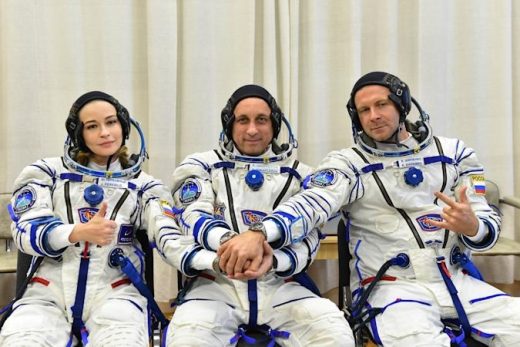 Russian crew returns from shooting the first feature film on the ISS