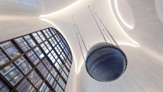 Why this Manhattan office building has a giant rare stone dangling from its lobby