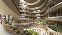 This stunning office has a 16-story public park spiraling up its center