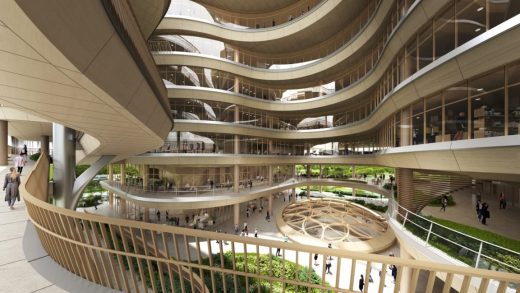 This stunning office has a 16-story public park spiraling up its center