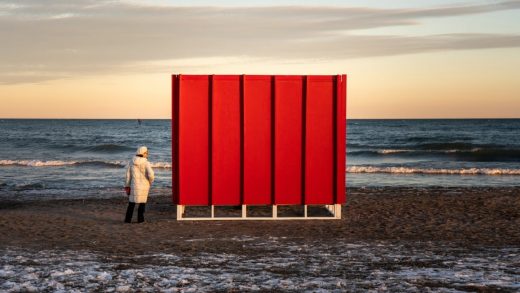 These far-out pavilions make going to a frigid Canadian beach worthwhile