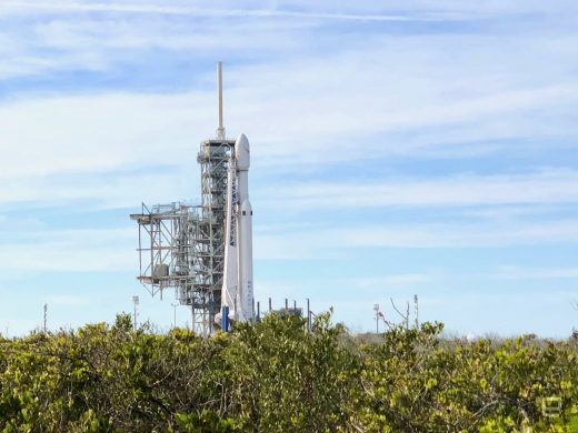 SpaceX gears up for Falcon Heavy’s first flight since 2019 with a static fire test