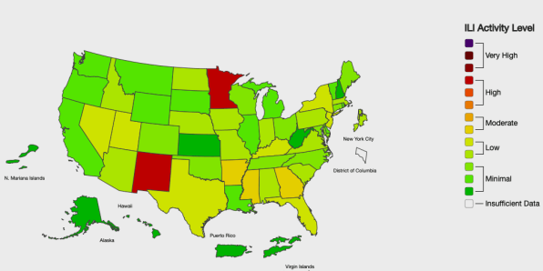 The CDC flu map shows a dramatic spread of red and purple right now | DeviceDaily.com The CDC flu map shows a dramatic spread of red and purple right now | DeviceDaily.com