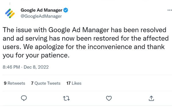 Google Apologizes For Ad Manager Outage, Raising Questions On Dependency | DeviceDaily.com