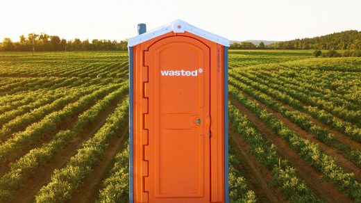 No one likes using a port-a-potty, but at least this one makes fertilizer