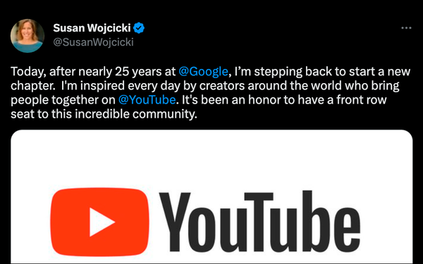YouTube CEO Wojcicki Steps Down, Mohan Steps In | DeviceDaily.com