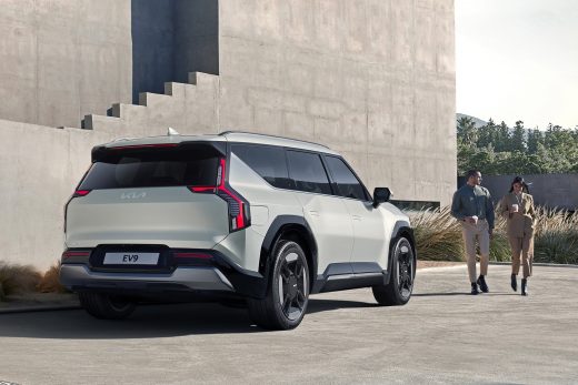 Kia’s EV9 electric SUV features three rows of seats and a striking design