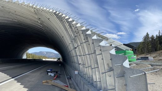 These massive steel arches will soon be a bridge for bears, elk, and other wildlife