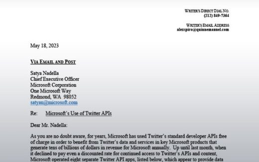 Twitter Accuses Microsoft Of Unauthorized Data Use