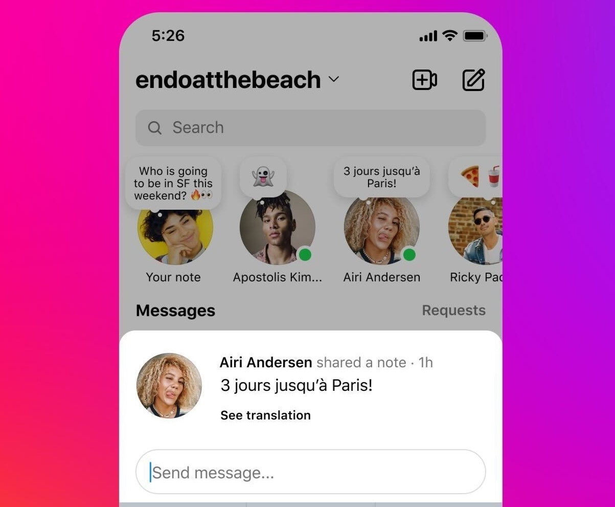Instagram adds music and translation to its Notes feature | DeviceDaily.com