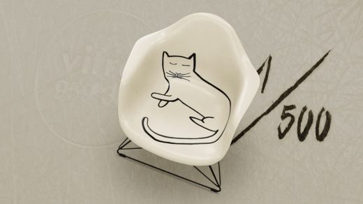 This iconic, cat-adorned Eames fiberglass chair can be yours for $2,500