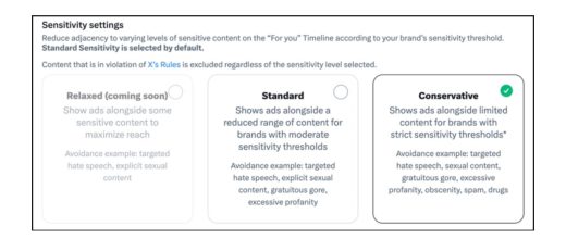 X hopes ‘sensitivity settings’ will bring back advertisers