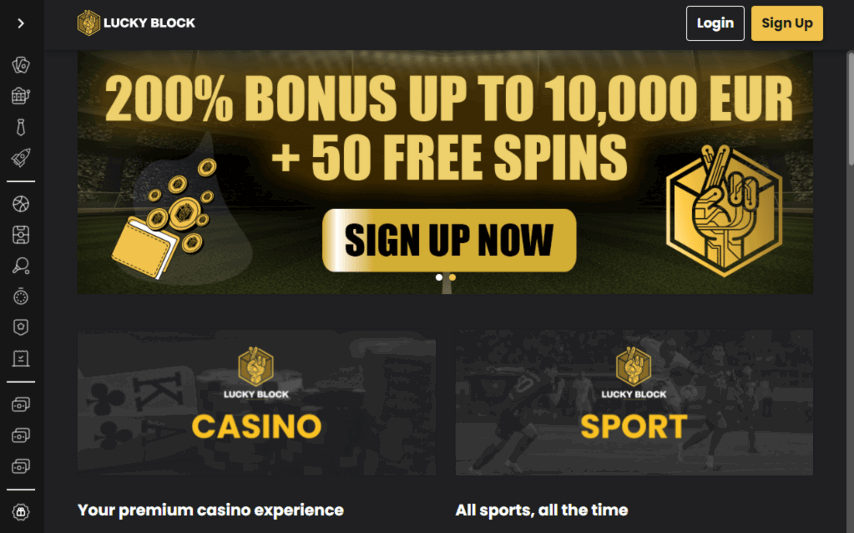 Lucky Block casino homepage | DeviceDaily.com