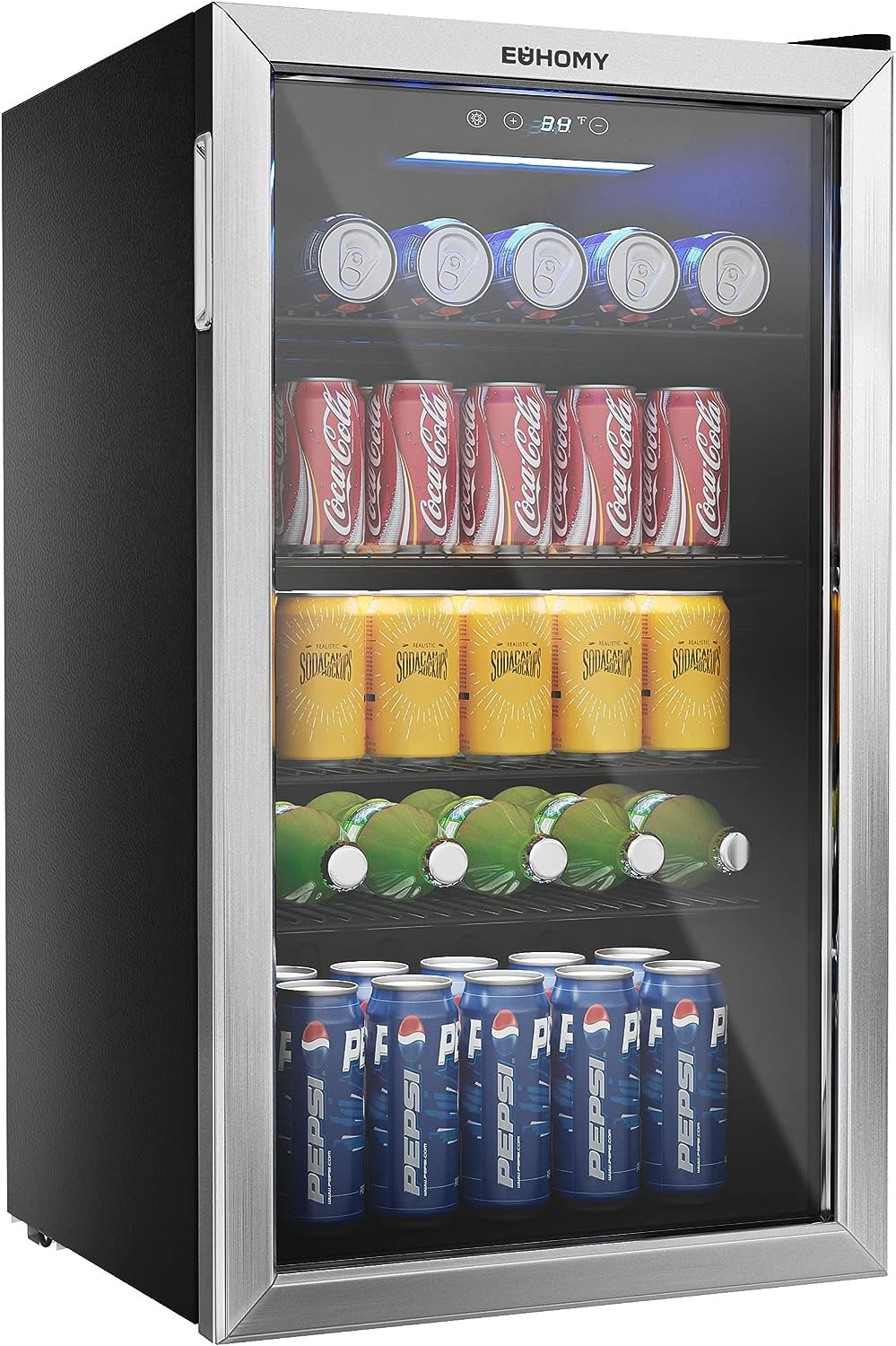 EUHOMY Mini Fridge with Glass Door | DeviceDaily.com