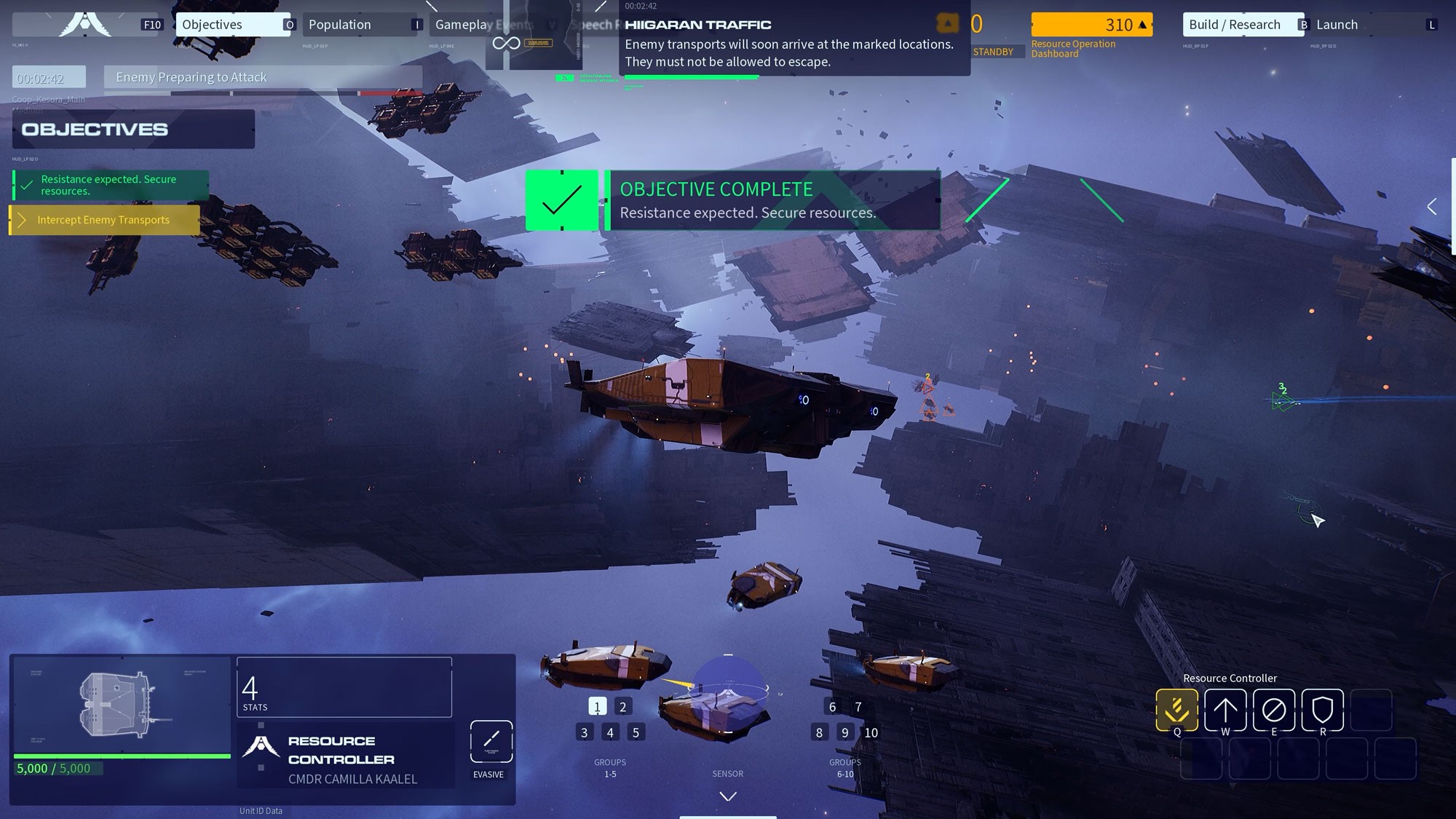 Screen capture from Homeworld 3: War Games showing some ships in front of a dense background of space debris | DeviceDaily.com