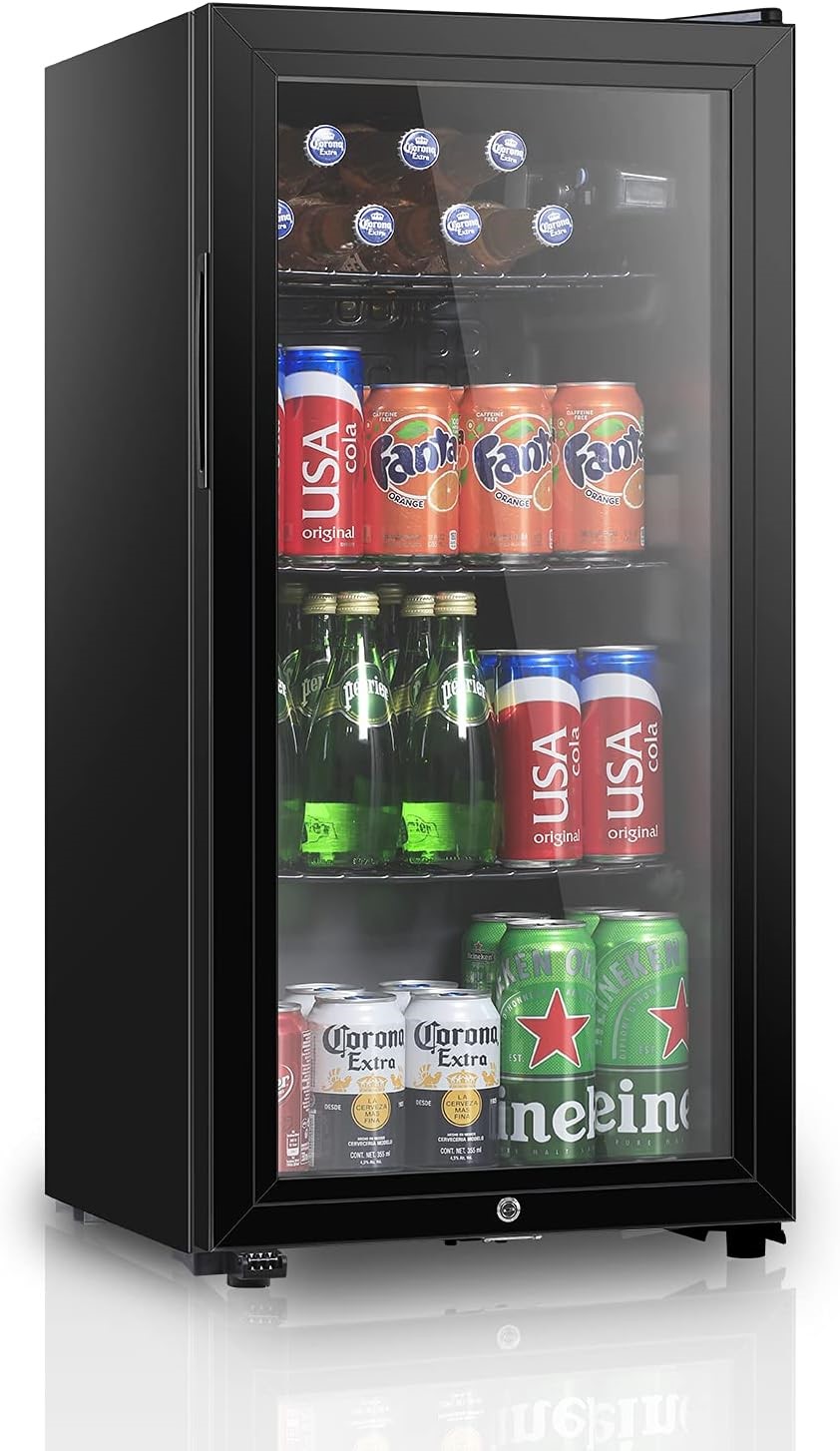 HAILANG Mini Fridge with Glass Door | DeviceDaily.com