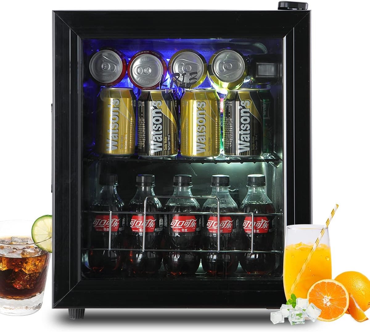 KRIB BLING Mini Fridge with Glass Door | DeviceDaily.com