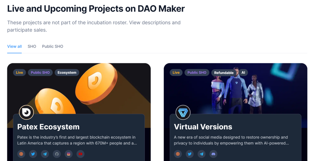 DAO Maker Upcoming Launches | DeviceDaily.com