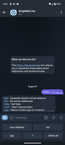 DropMail Telegram Bot | DeviceDaily.com