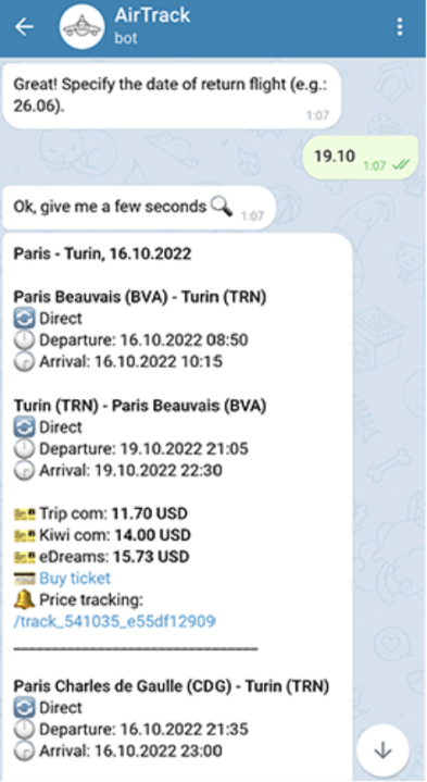 AirTrack Telegram Bot | DeviceDaily.com
