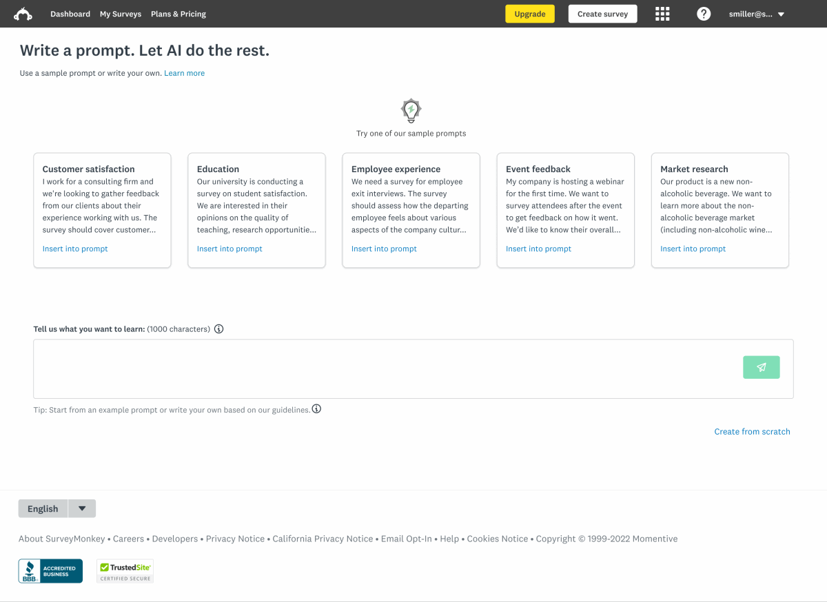 SurveyMonkey unveils AI that can draft surveys in just 30 seconds | DeviceDaily.com SurveyMonkey unveils AI that can draft surveys in just 30 seconds | DeviceDaily.com