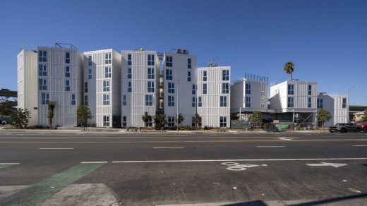 An old median near a Los Angeles freeway sat empty for years. Now it’s affordable housing