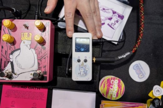 The UwU Virtual Pet Buffer is a Tamagotchi in a guitar pedal