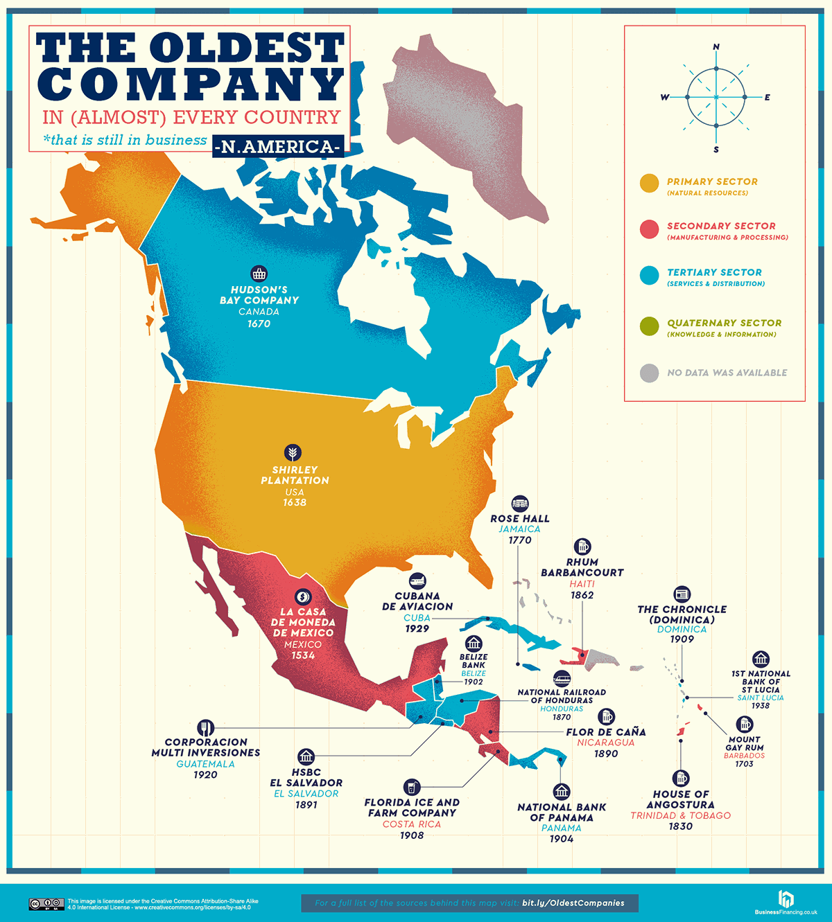 These maps show the oldest companies in the world (and in almost every country) | DeviceDaily.com