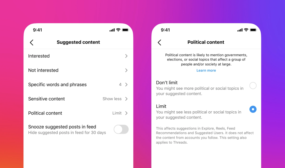 Instagram and Threads will no longer recommend political content | DeviceDaily.com