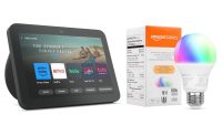 Pick up the 2023 Echo Show 8 with a free smart bulb for $100 in the Amazon Spring Sale