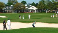 Inside the caddie shack at Augusta National