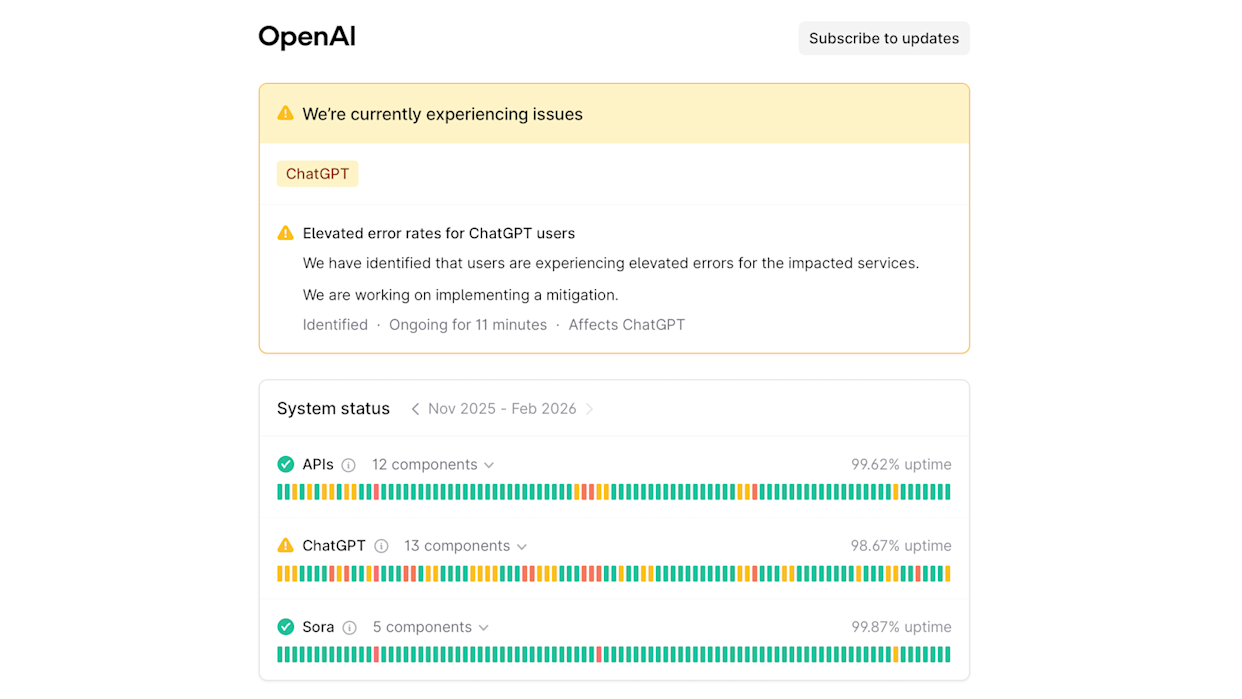 ChatGPT is back up after an outage disrupted use this afternoon | DeviceDaily.com