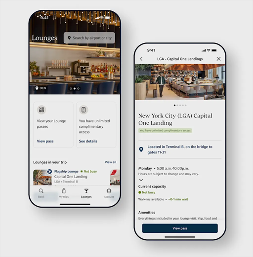 Amex Platinum and Chase Sapphire made airport lounges the ultimate perk. Capital One’s new travel app targets the next step | DeviceDaily.com Amex Platinum and Chase Sapphire made airport lounges the ultimate perk. Capital One’s new travel app targets the next step | DeviceDaily.com